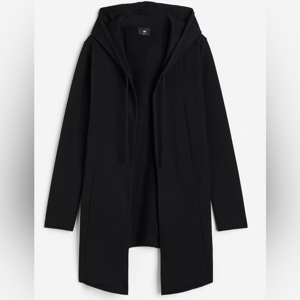 Men’s H&M Divided Black Hooded Cardigan Sweater Medium